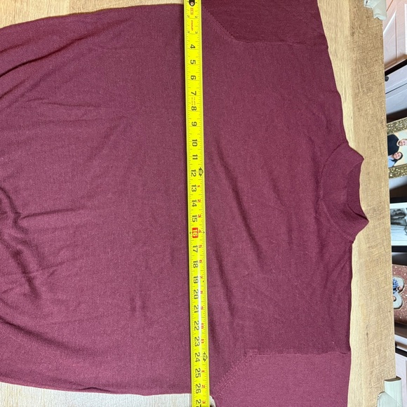 Cortina Italia Made in Italy Plum 100% Merino Wool Mock Neck Sweater XXL - Picture 3 of 5
